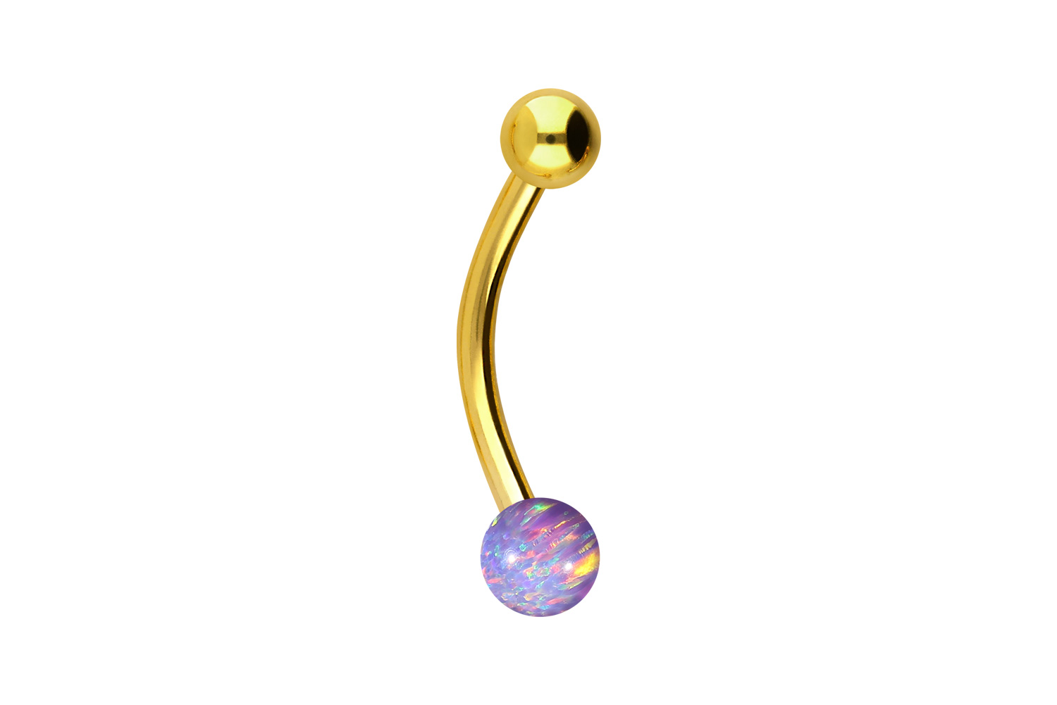 Titan Mini Bananabell Piercing SYNTHETISCHER OPAL + TITAN-KUGEL